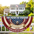 Personalized 250 Years of Freedom Fan Flag, Patriotic Eagle Custom Name Semiquicentennial Flag