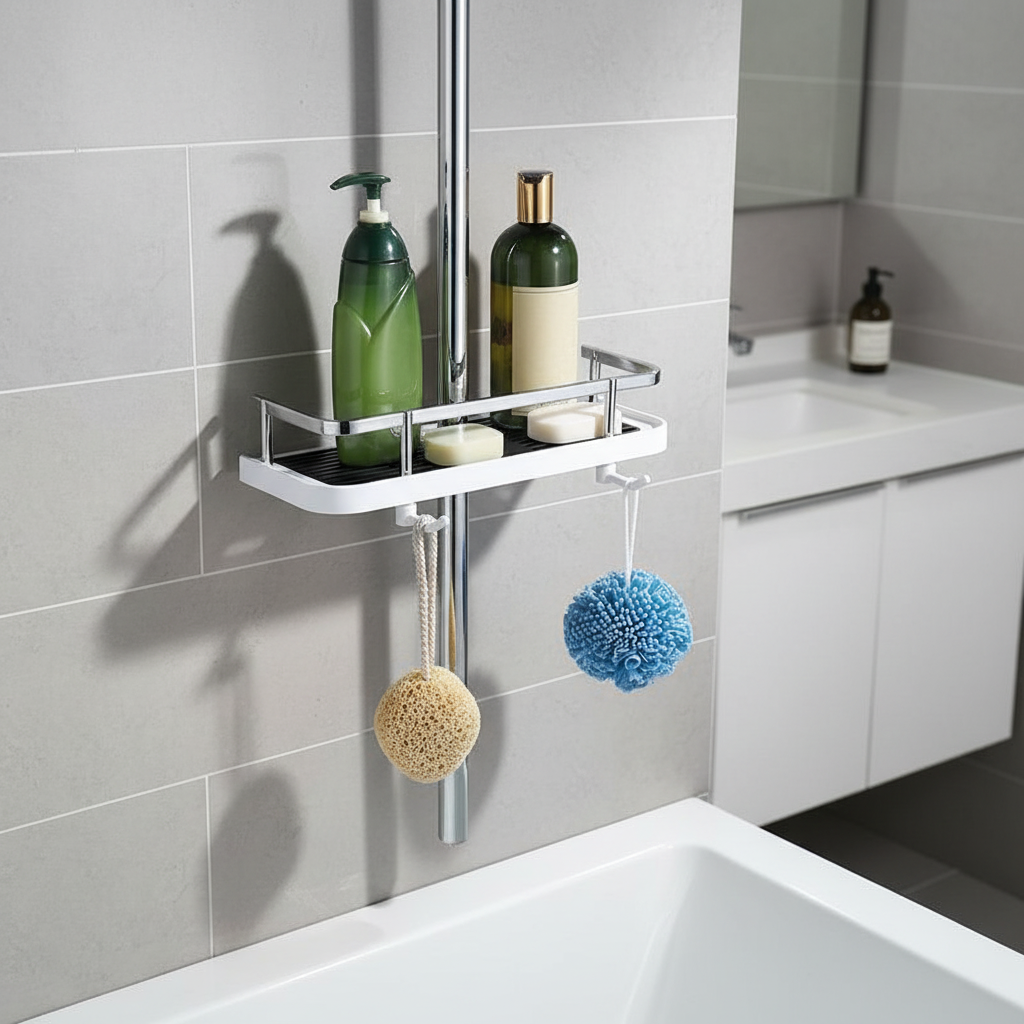 Bathroom Shower Shelf With Suction Cup - Griplyst