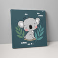 Boho Safari Jungle Koala Teal Blue and Gray on Canvas | Bowlift