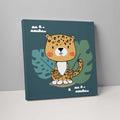 Boho Safari Jungle Leopard Teal Blue and Yellow on Canvas | Bowlift