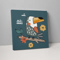 Boho Safari Jungle Toucan Teal and Gray on Canvas | Bowlift