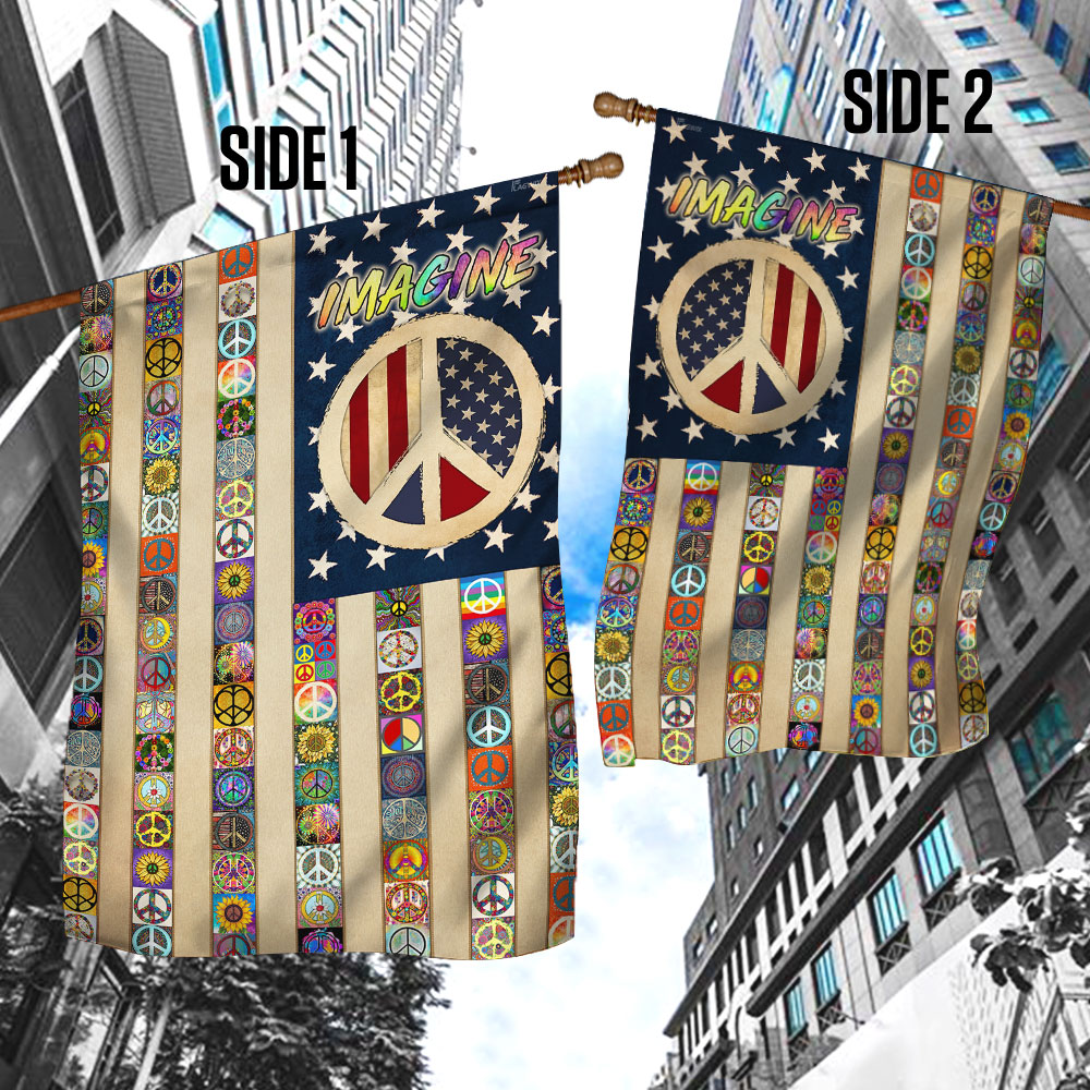Peace Sign Hippie Flag