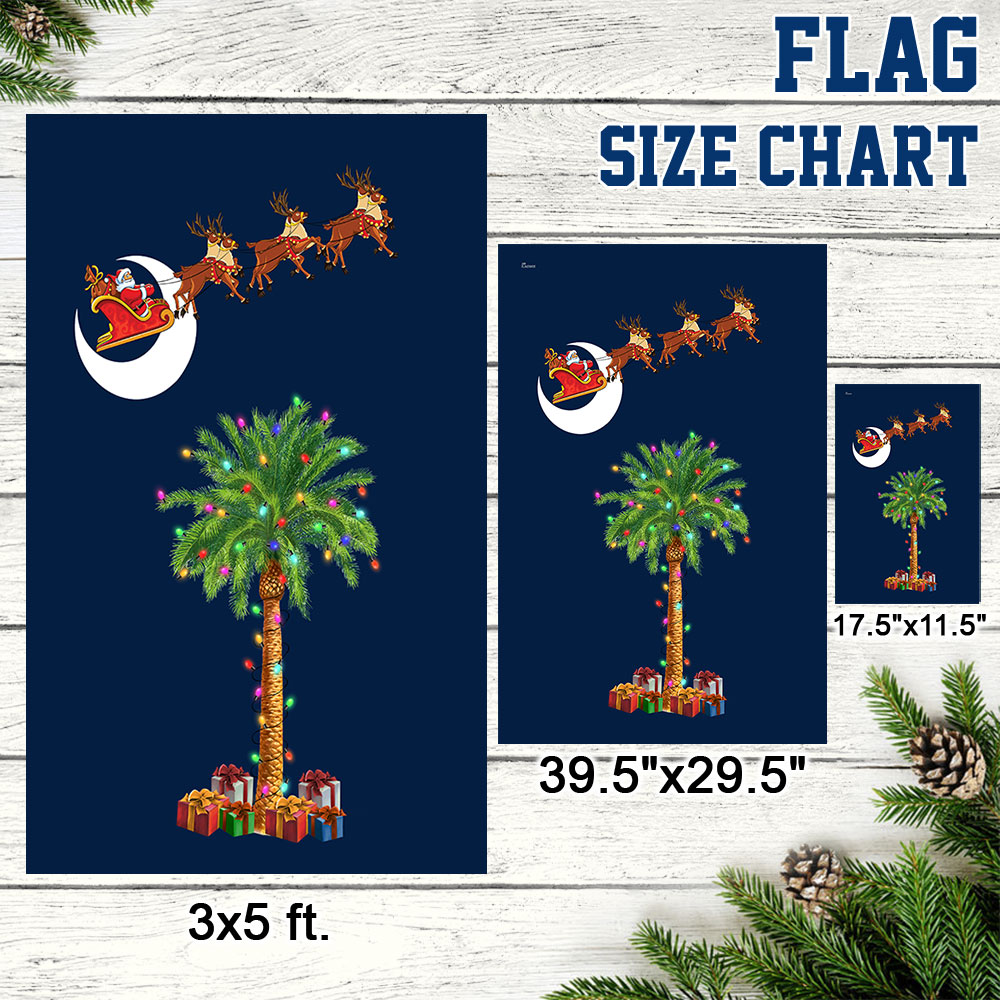 South Carolina Christmas Flag Santa Palmetto Tree