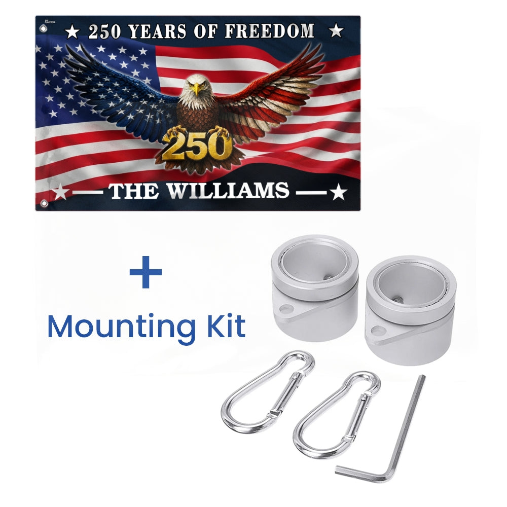 Custom American Flag, Personalized 250 Years of Freedom Grommet Flag
