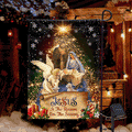Jesus Christmas Flag Jesus Is The Reason For The Season Christmas Solar LED Garden Flag