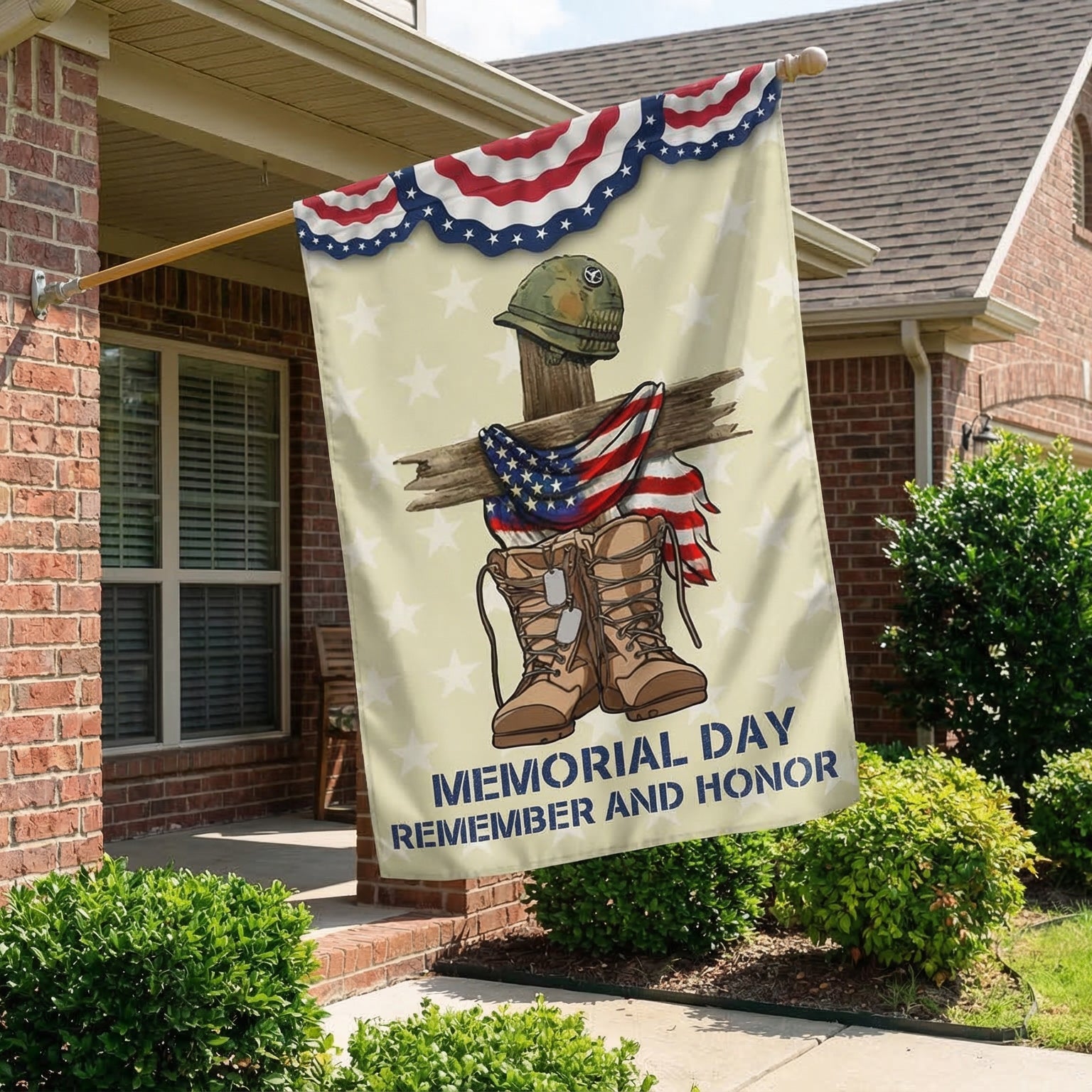 Memorial Day Flag Remember and Honor flag, Double side printed