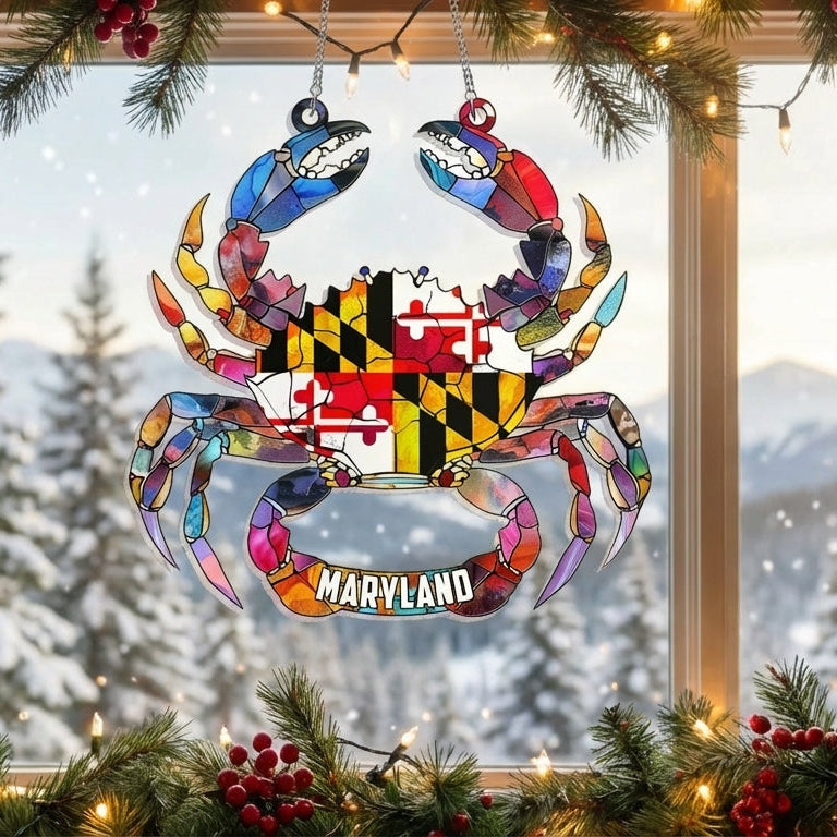 Maryland State Gift, Maryland Day, Maryland Flag Acrylic Hanging Sign