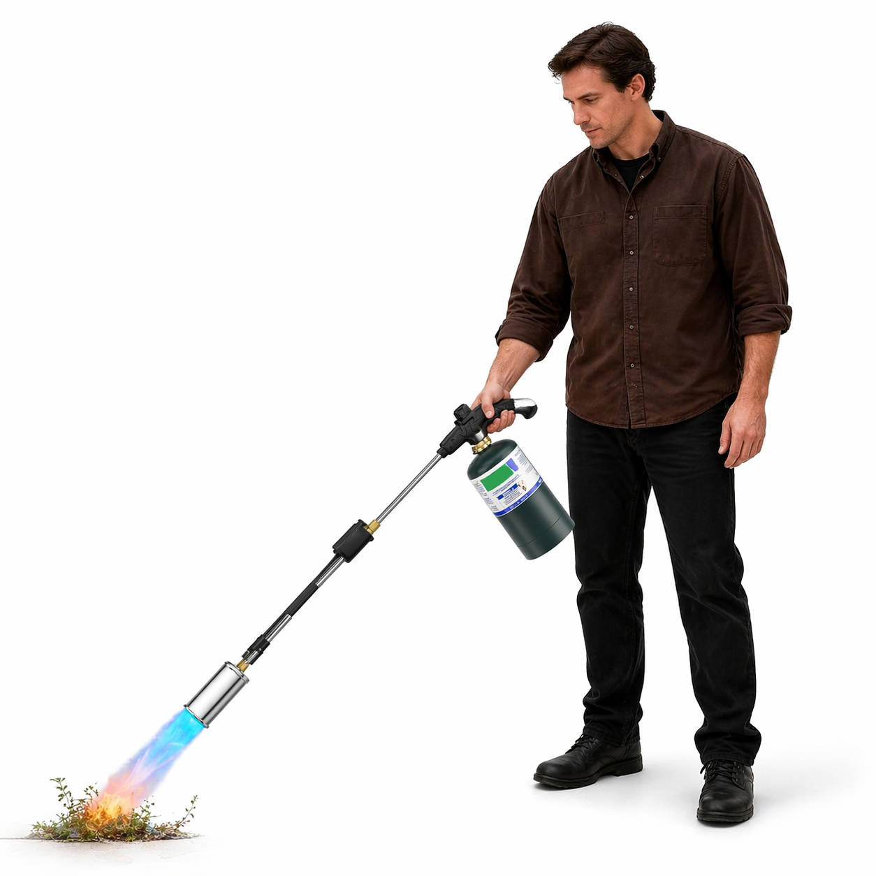 Weed Torch Burner 30 Inch, Heavy Duty Propane Blow Torch with Detachable Long Arm, High Output for Garden Weeds Ice Snow Melting