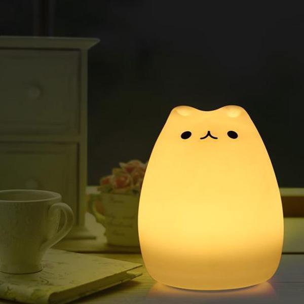 Farbwechselnde Katzen-Nachtlampe | Brehn