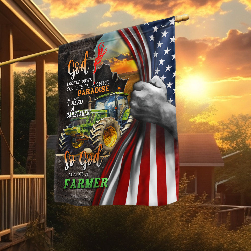 God Said I Need A Caretaker, Farmer Life Flag