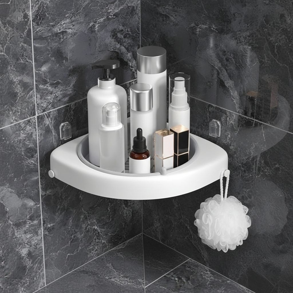 Rotatable Corner Shelf Made of Plastic - SpaceTurner