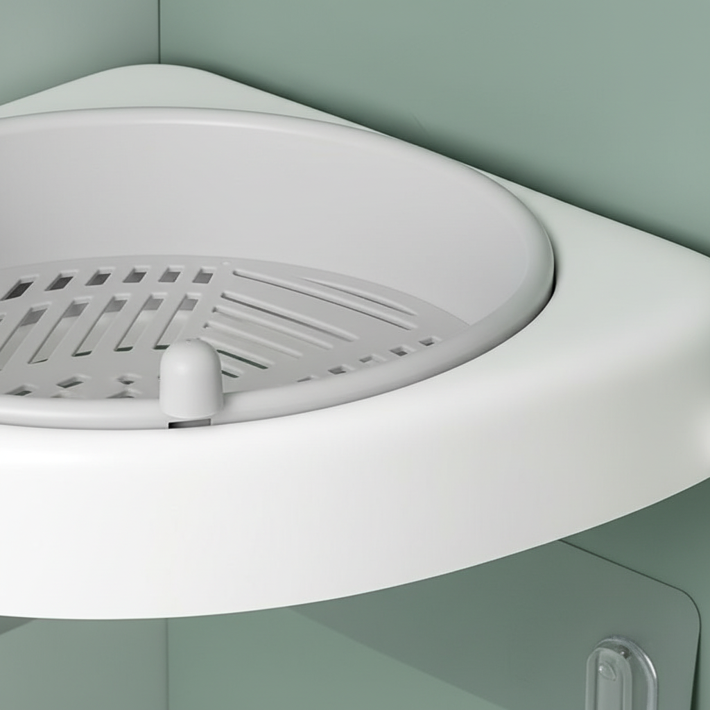 Rotatable Corner Shelf Made of Plastic - SpaceTurner