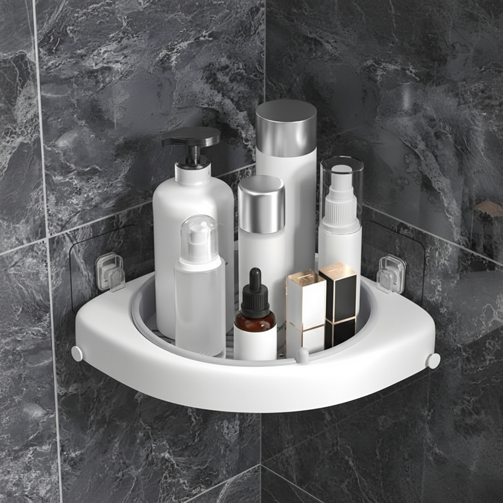 Rotatable Corner Shelf Made of Plastic - SpaceTurner