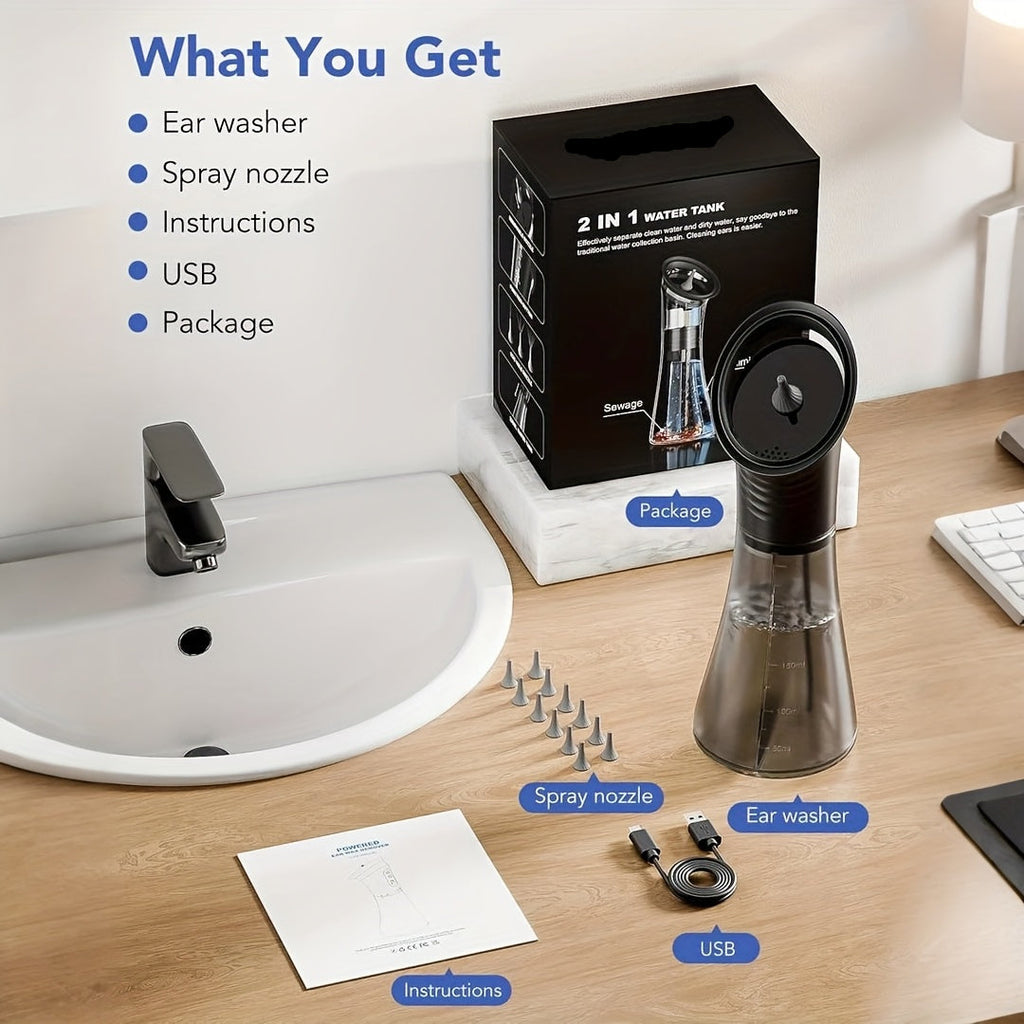 Electric Ear Wax Removal Device with Water Irrigation and Three Pressure Settings