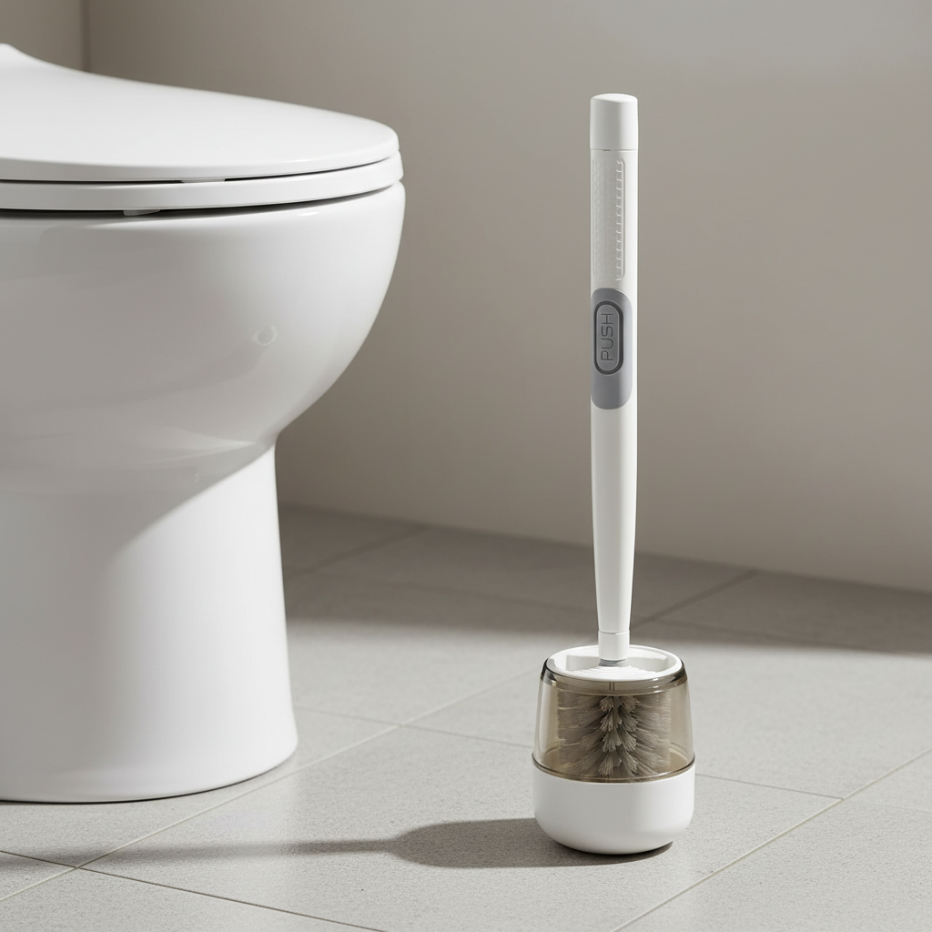 Ergonomic Toilet Brush with Holder - GlideScrub