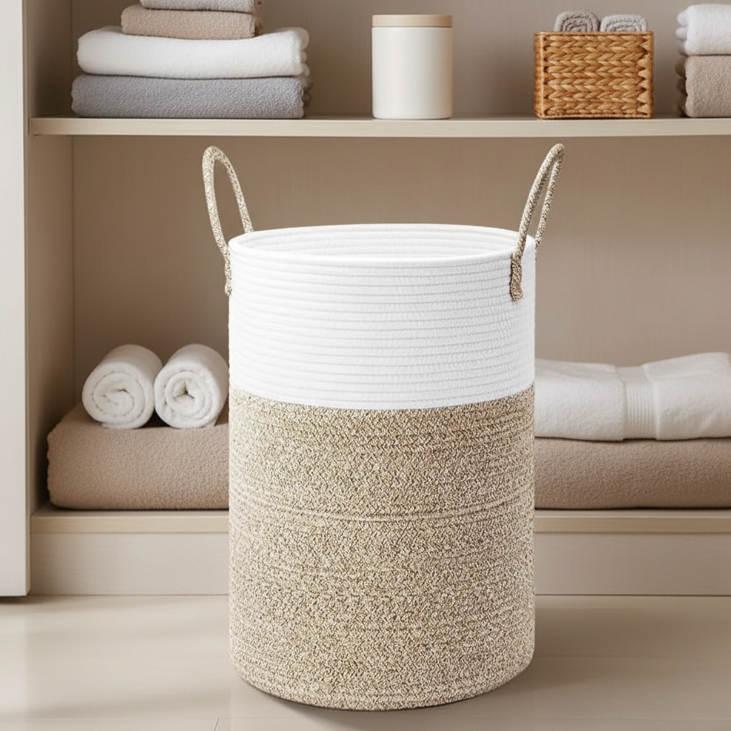 Folding Round Laundry Basket - TidyLoop