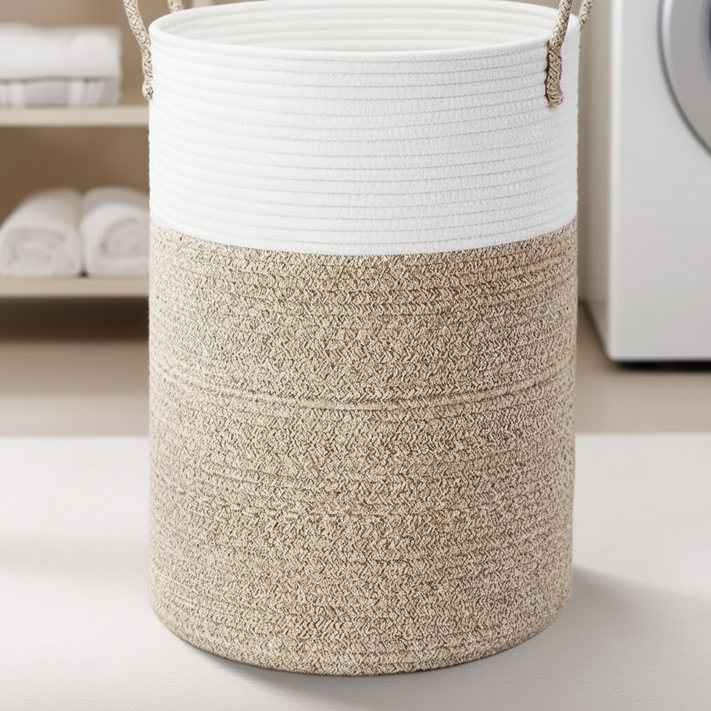 Folding Round Laundry Basket - TidyLoop