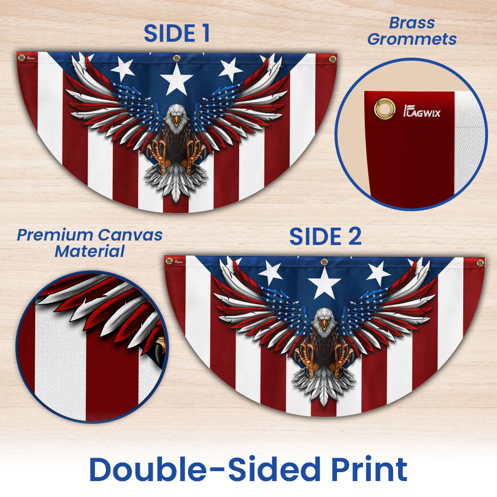 Flagwix American Flag - Veterans Day Flag, Eagle with the American Flag - Patriotic Bunting 3-Day Shipping