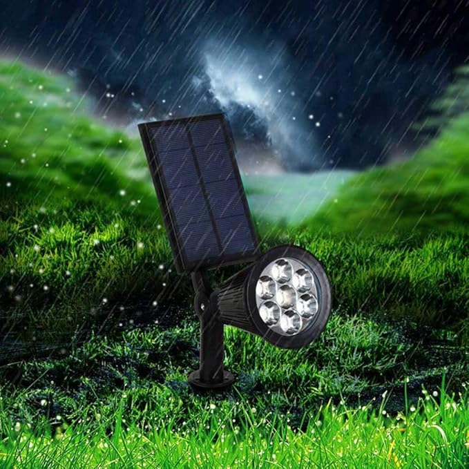 Solar Landscape Spotlight with 9-Color LED and Adjustable Head