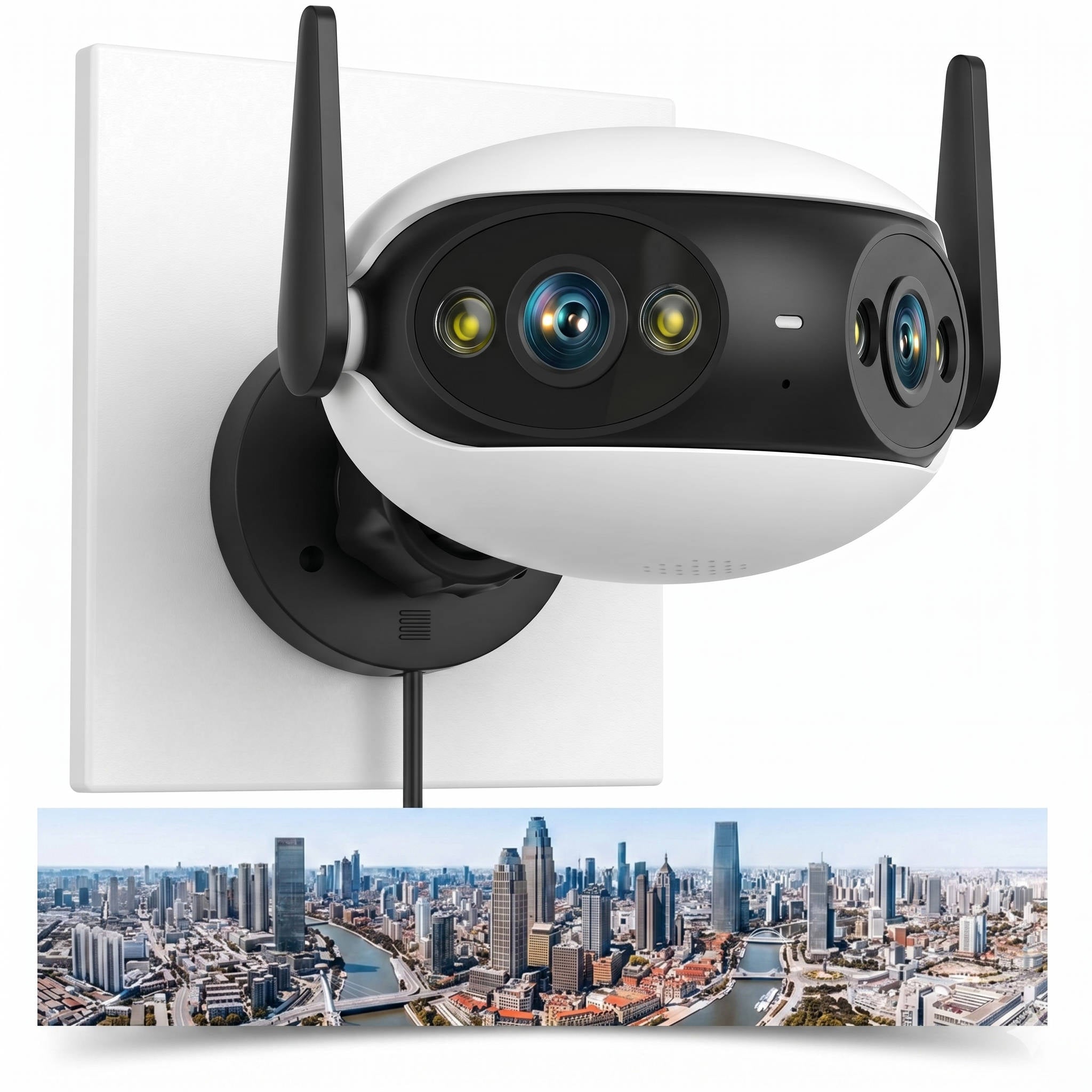4K 8MP Outdoor WiFi Security Camera 180 Degree, Panoramic Night Vision Motion Detection Surveillance Camera