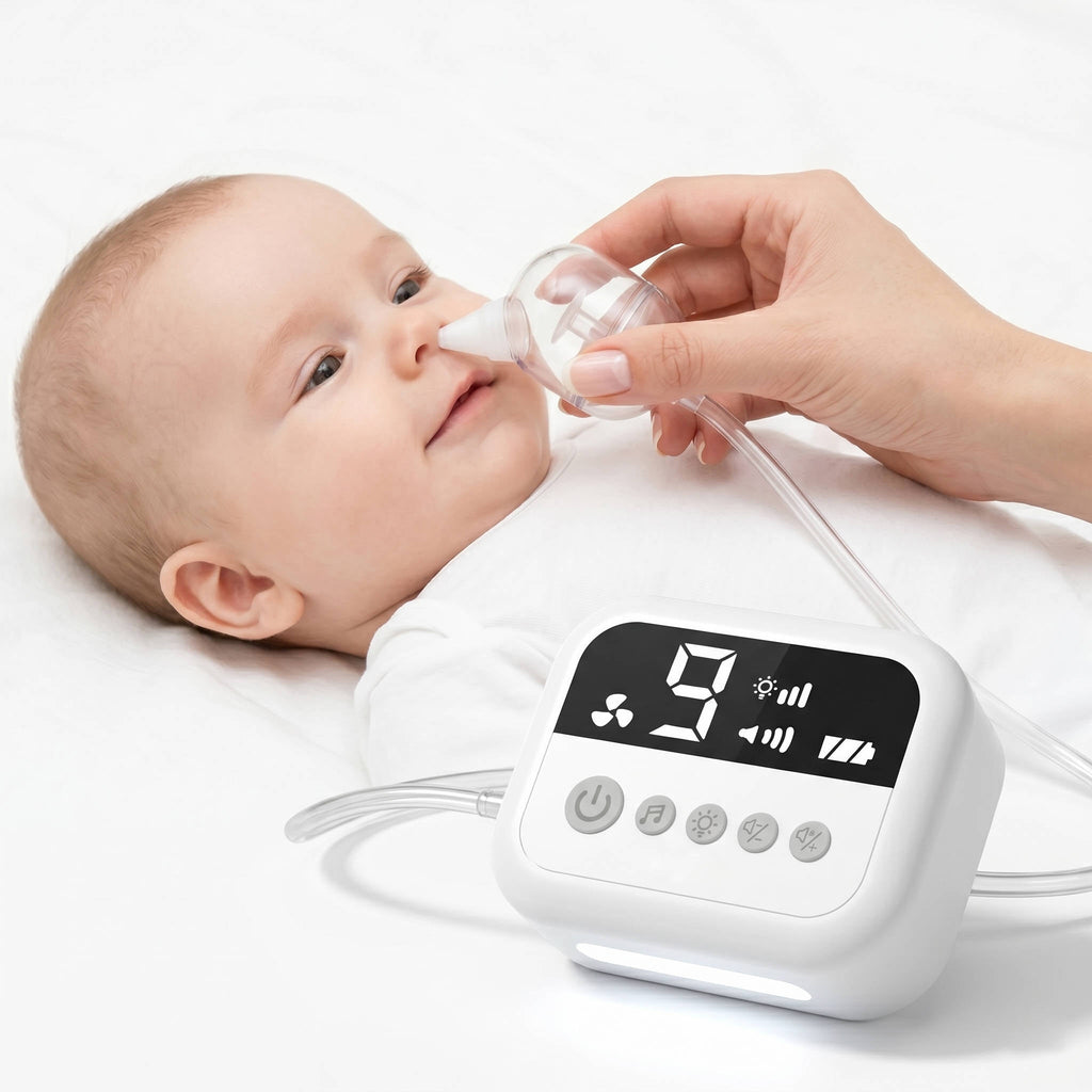 Electric Baby Nasal Aspirator Hospital Grade, Nose Sucker with 9 Suction Levels Night Light Silicone Tips