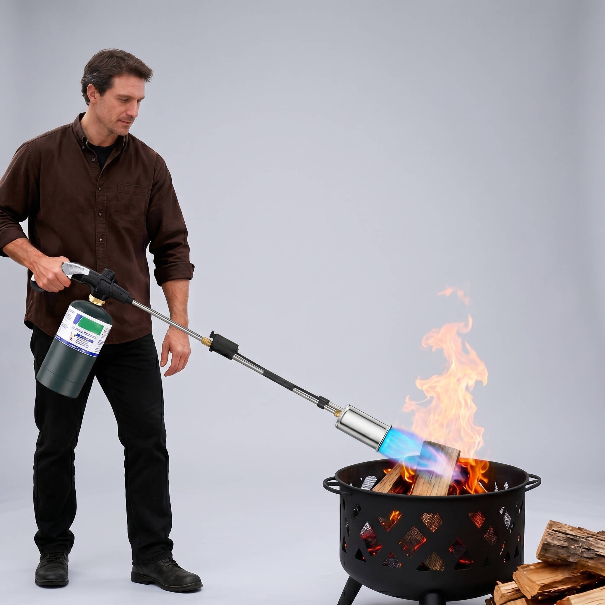 Weed Torch Burner 30 Inch, Heavy Duty Propane Blow Torch with Detachable Long Arm, High Output for Garden Weeds Ice Snow Melting