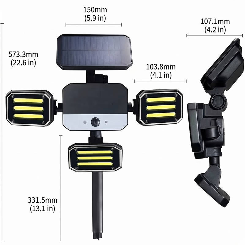 Motion Sensor Floodlight Outdoor LED, Remote Control Waterproof Security Light for Home