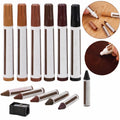 13 Piece Furniture Repair Kit, Wood Touch Up Markers and Wax Sticks with Sharpener for Scratches, Floors, Tables, and Cabinets