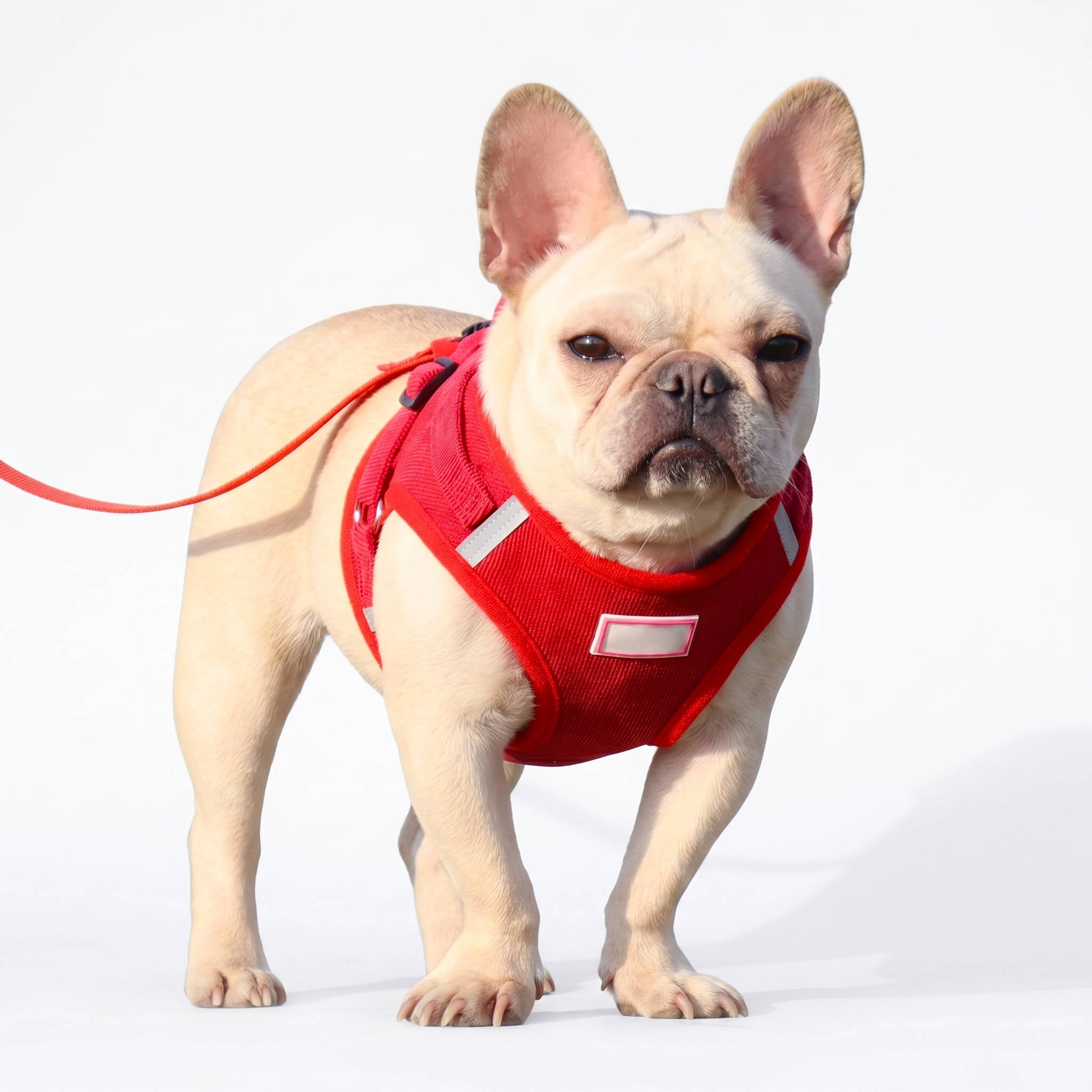Reflective Corduroy Dog Harness and Leash Set, Breathable Chest Strap Walking Set for Small and Medium Pets