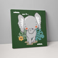 Boho Safari Jungle Elephant Dark Green and Grey on Canvas | Bowlift