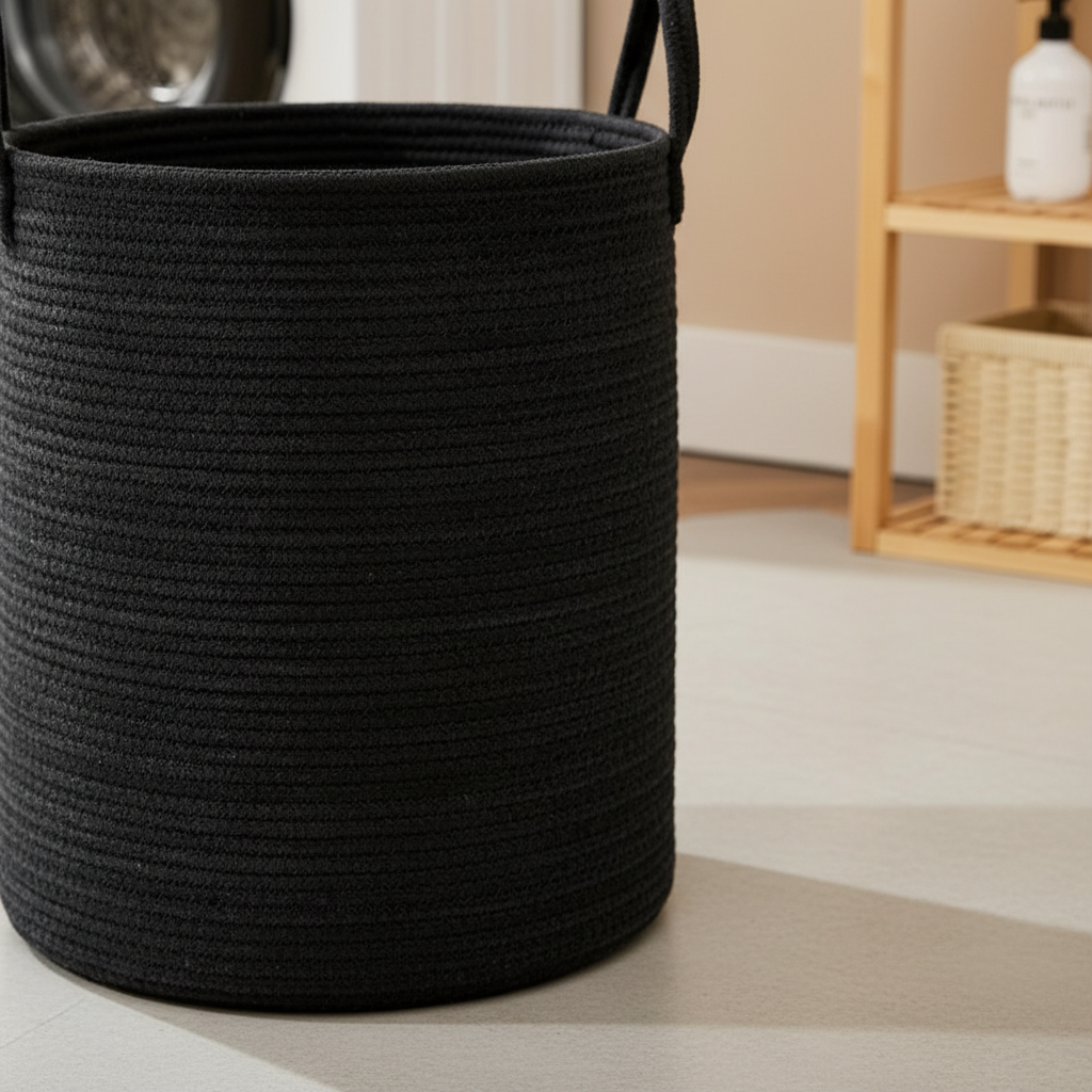 Large volume cotton rope basket - LaundriGo