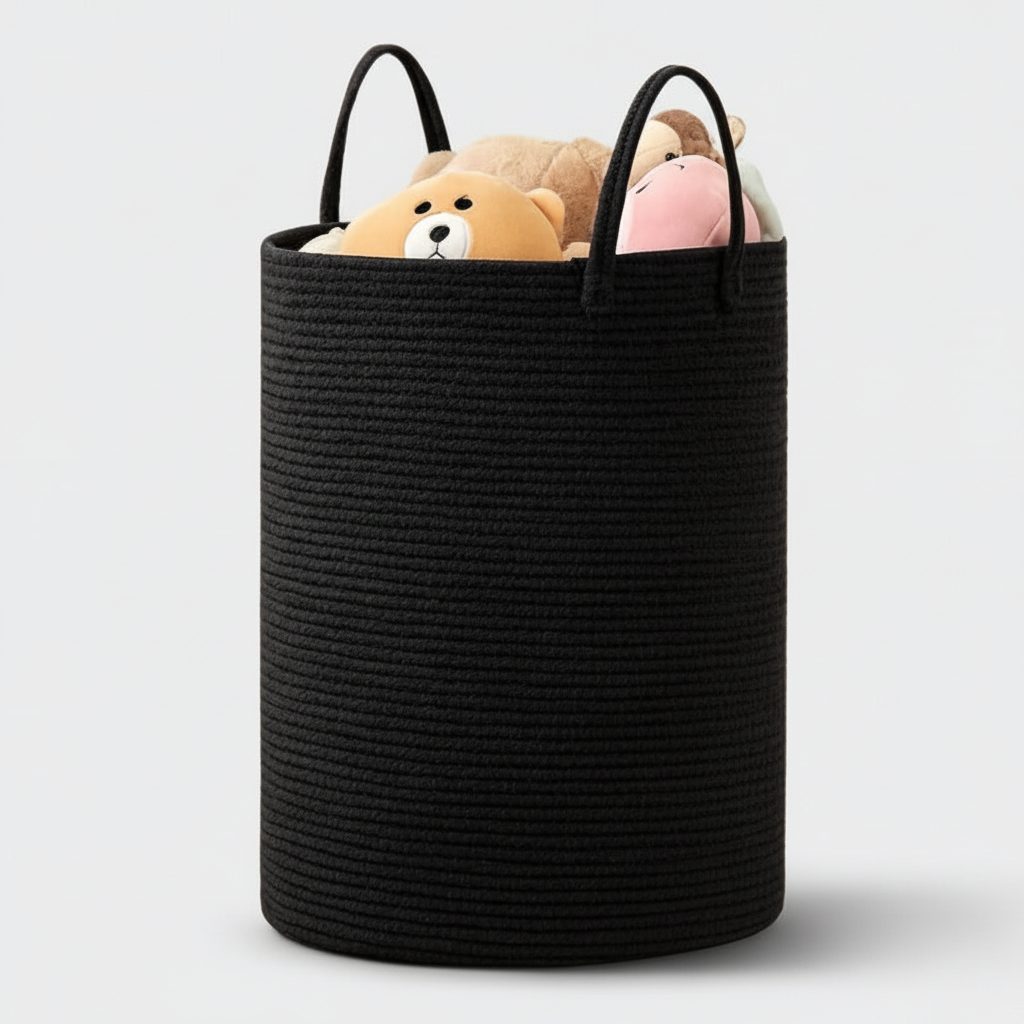 Large volume cotton rope basket - LaundriGo