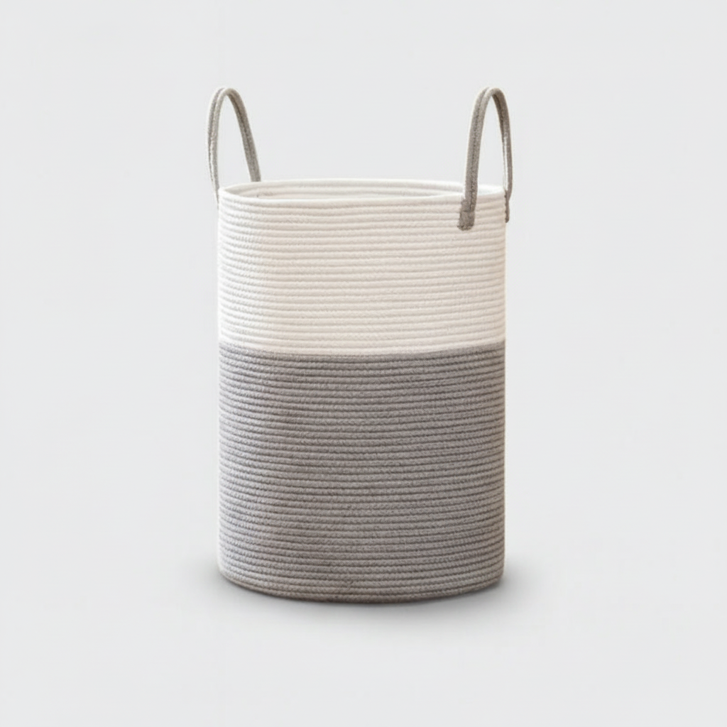 Large volume cotton rope basket - LaundriGo