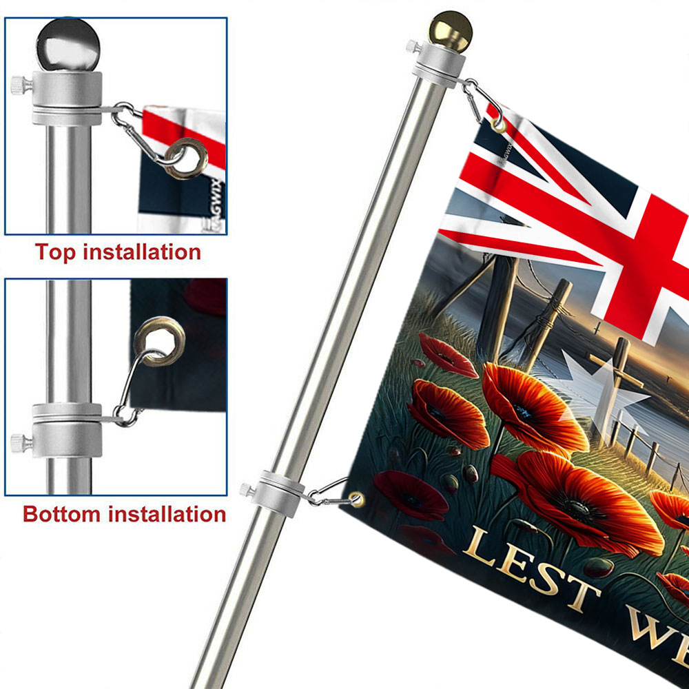 Anzac Day, Remembrance Day Australian Veteran Lest We Forget Grommet Flag
