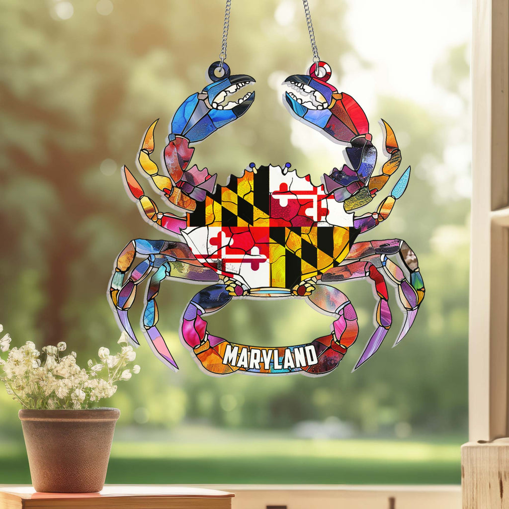 Maryland State Gift, Maryland Day, Maryland Flag Acrylic Hanging Sign