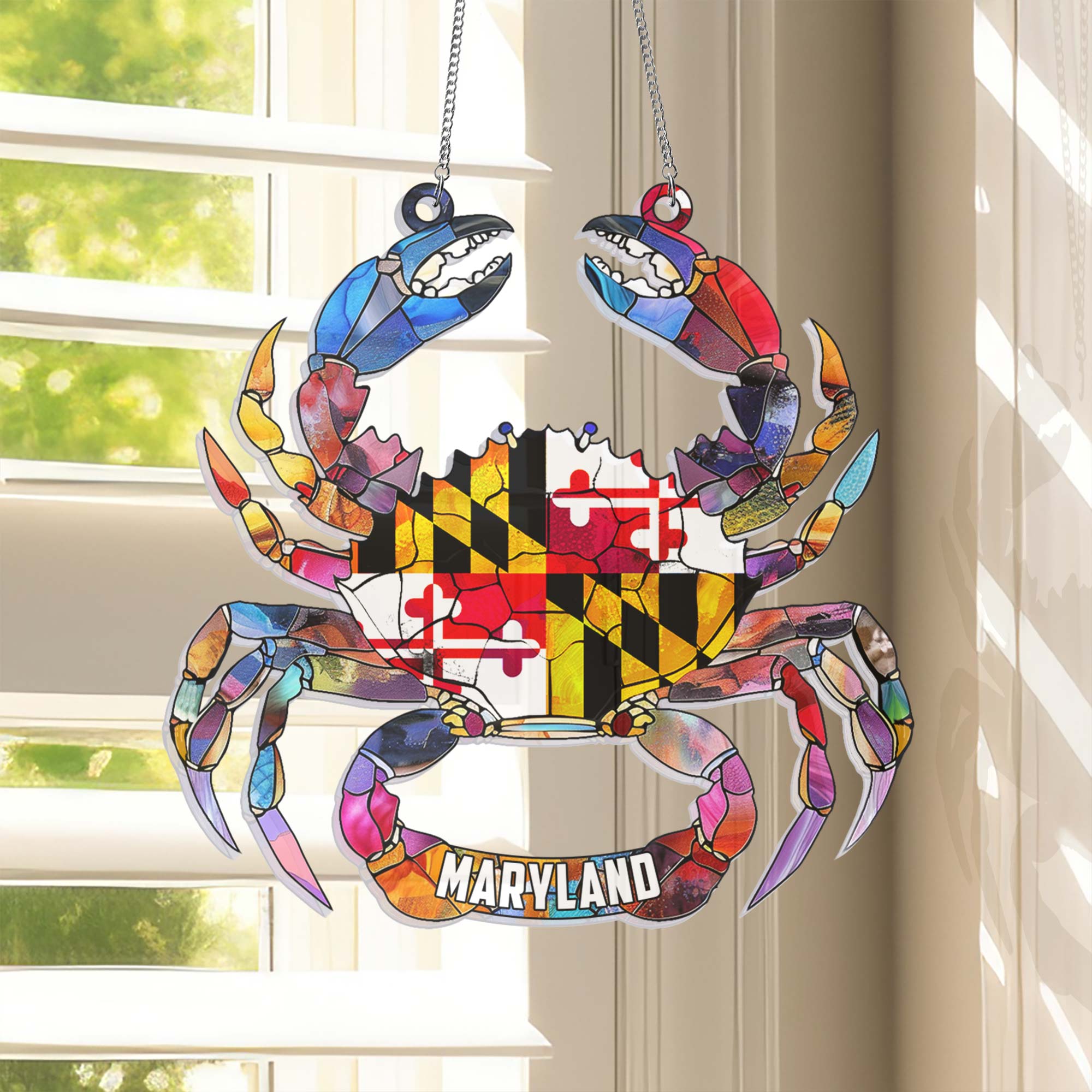 Maryland State Gift, Maryland Day, Maryland Flag Acrylic Hanging Sign