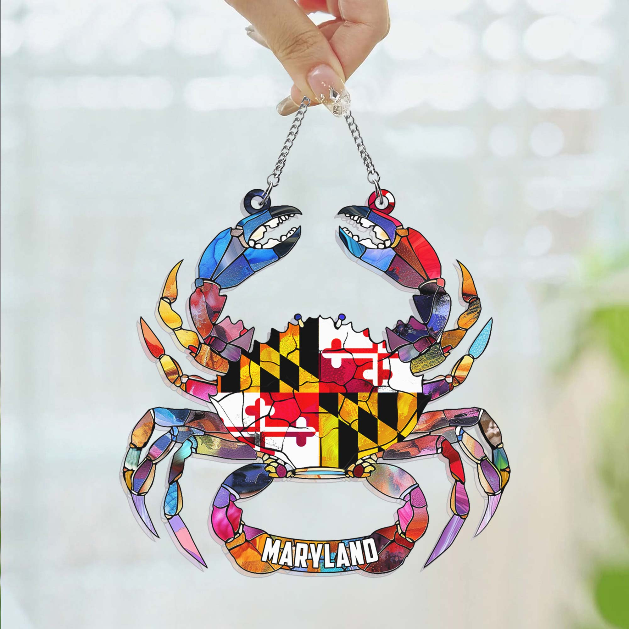 Maryland State Gift, Maryland Day, Maryland Flag Acrylic Hanging Sign