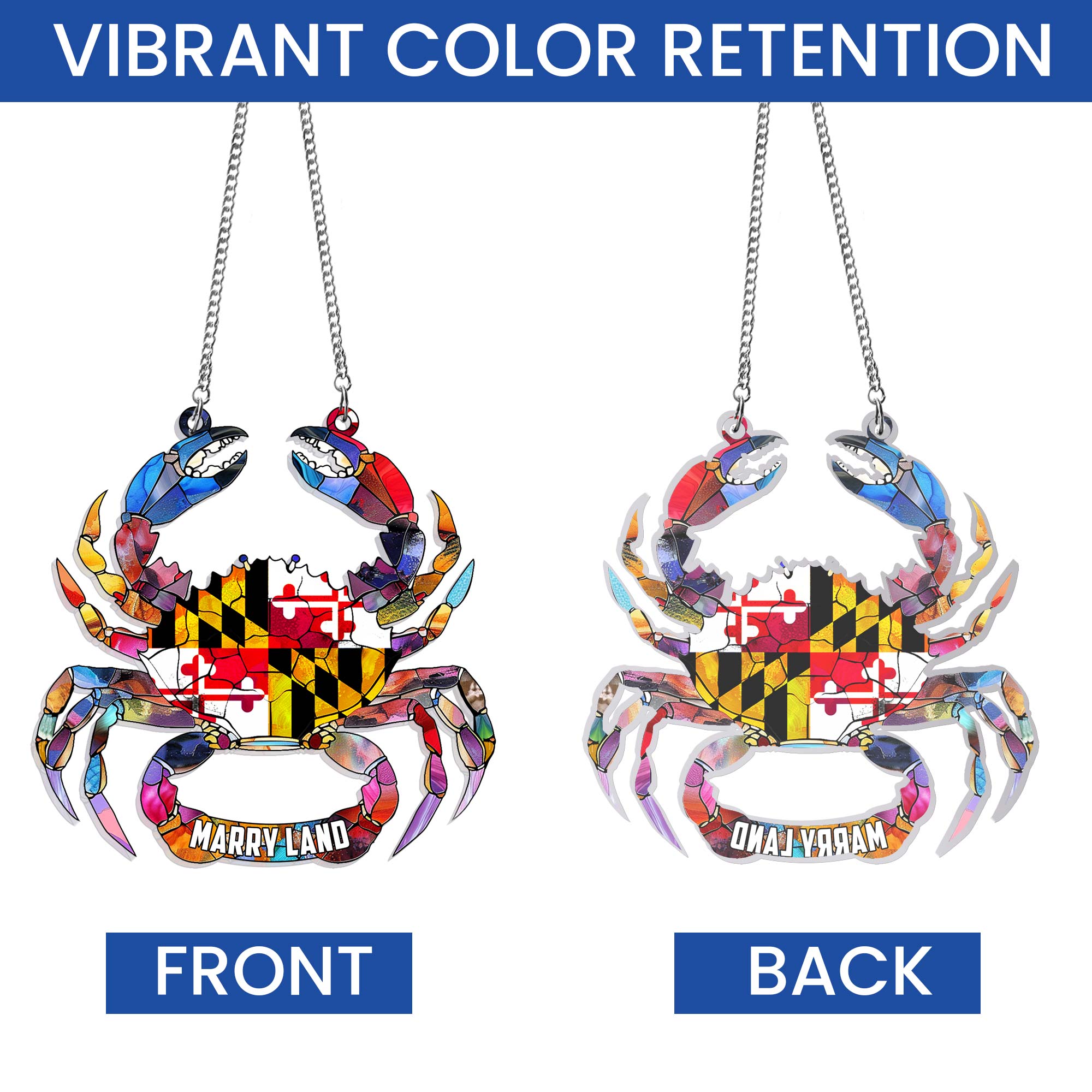 Maryland State Gift, Maryland Day, Maryland Flag Acrylic Hanging Sign