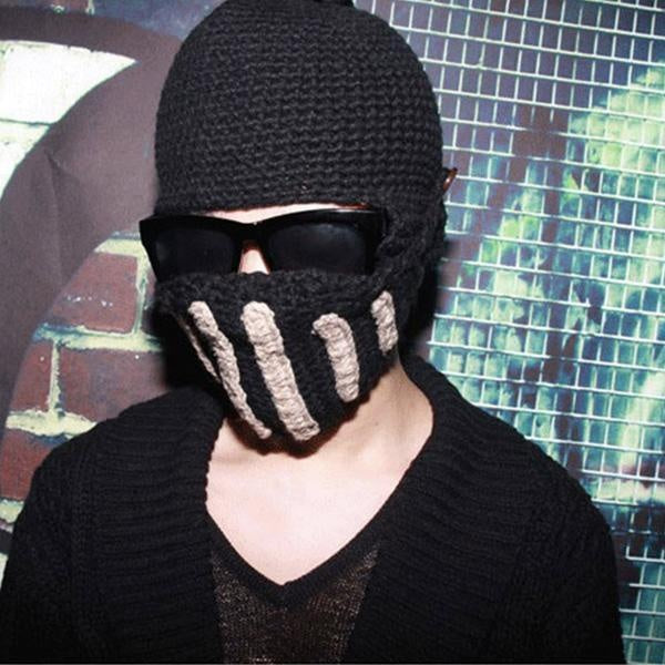 Handgefertigte Strick-Ritterhelm-Mütze | Brehn