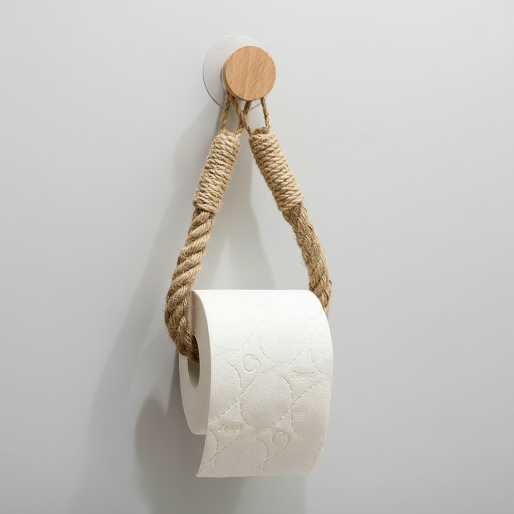 Hanging Paper Holder Made of Hemp Rope - HempLoop