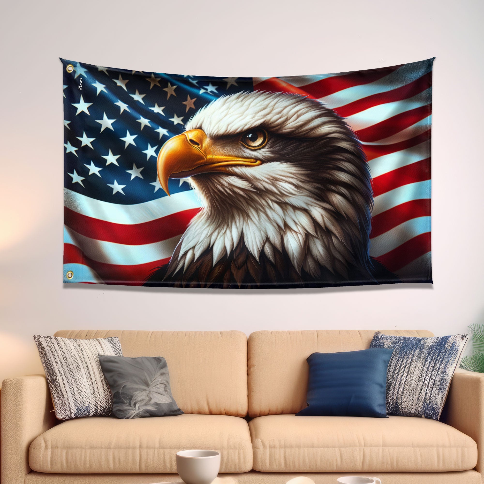Flagwix American Flag, America Patriotic Eagle American Grommet Flag 3-Day Shipping