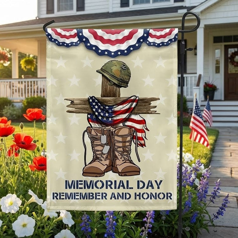 Memorial Day Flag Remember and Honor flag, Double side printed
