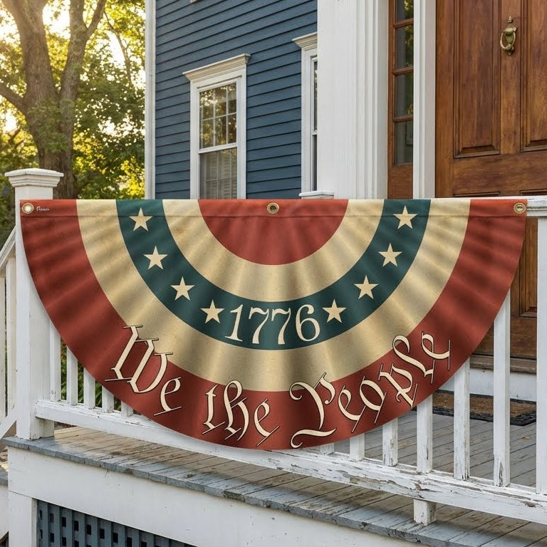 1776 We The People Patriotic American Flag Bunting 3-Day Shipping