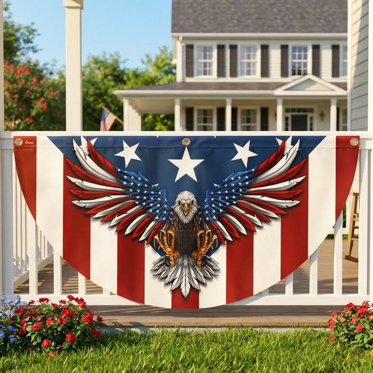 Flagwix American Flag - Veterans Day Flag, Eagle with the American Flag - Patriotic Bunting 3-Day Shipping