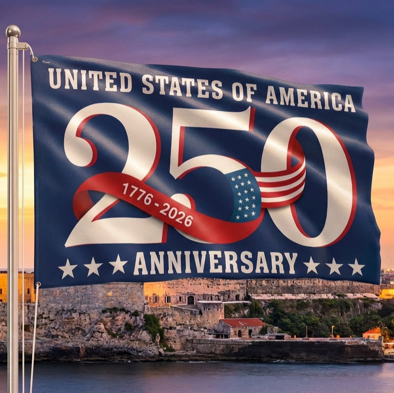 250 Years Patriotic Grommet Flag for the United States 1776 2026
