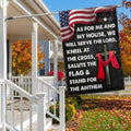Jesus Cross American Flag As For Me And My House We Will Serve The Lord Flag  3-Day Shipping