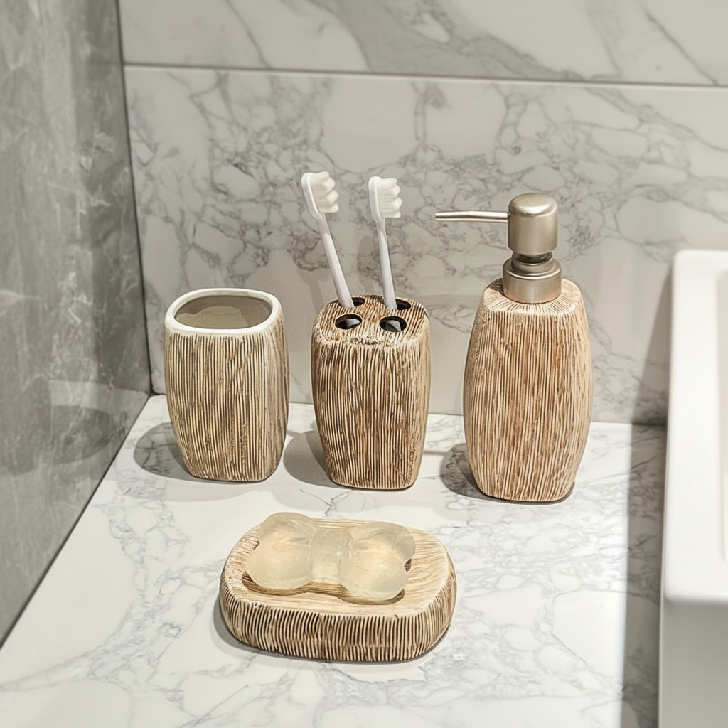 Ceramic Bathroom Set - Bathwoodly