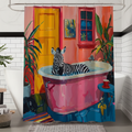 Artistic polyester shower curtain - ZebraLuxe