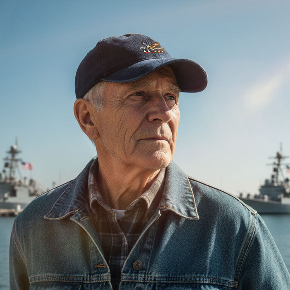 250th Anniversary USA Washed Cap | Patriot Embroidered American Flag