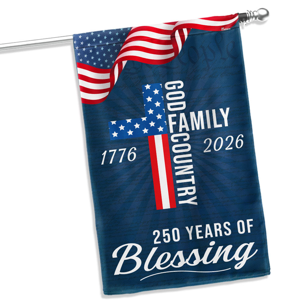250 Years of Blessing God 1776 2026 Patriotic Flag 3-Day Shipping